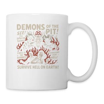 Demons of the Pit Movie Poster Vintage Halloween - Mug - white - Right