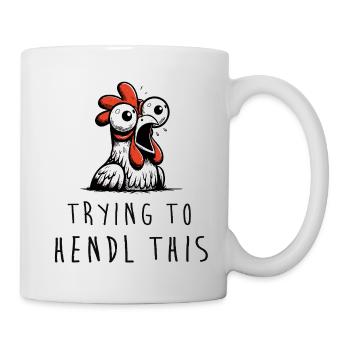 Huhn Chaos: Überfordert und witzig - Tasse - Weiß - Rechts