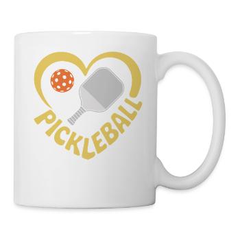 Raquette de pickleball en forme de cœur - Mug blanc - blanc - Droite