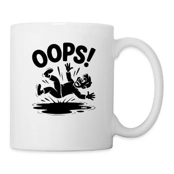 OOPS Sturz Cartoon Lustiger Fall - Tasse - Weiß - Rechts