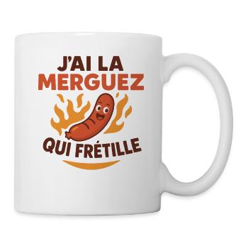 J’ai la merguez qui frétille humour barbecue - Mug blanc - blanc - Droite