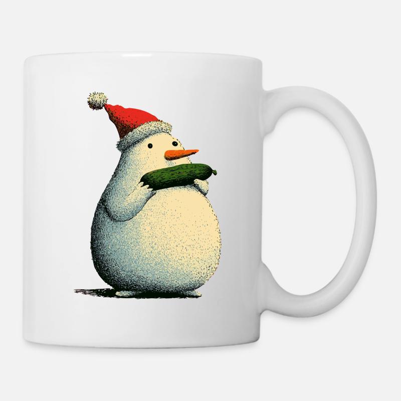 Christmas Snowman with Cucumber - Tasse - Weiß
