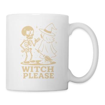 Hexe bitte Skelett Halloween Kostüm Spaß - Tasse - Weiß - Rechts