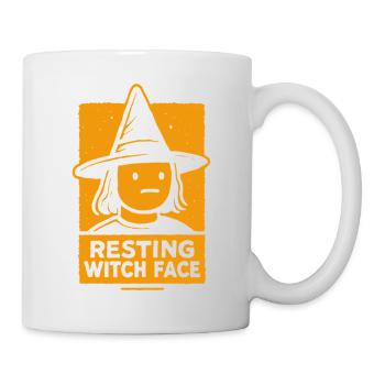 Ruhendes Hexengesicht Lustiges Halloween Spruch Kostüm - Tasse - Weiß - Rechts