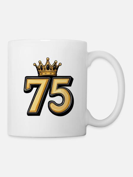 75 Zahl Krone - Tasse - Weiß