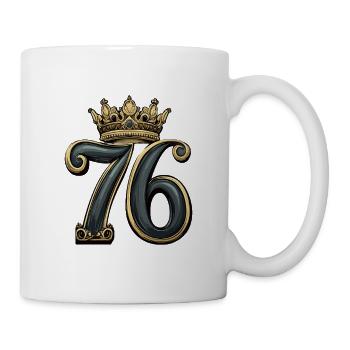 76 Zahl Krone - Tasse - Weiß - Rechts