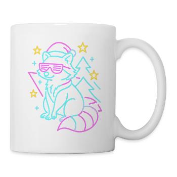 Cooler Waschbär Weihnachten Design - Tasse - Weiß - Rechts
