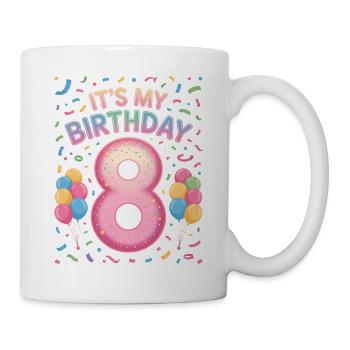 It's My Birthday Kids Birthday 8 Years Girl - Mug - white - Right