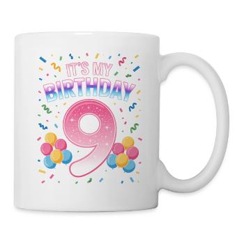 It's My Birthday Kids Birthday 9 Years Girl - Mug - white - Right