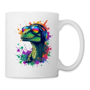 Lunettes de soleil Dino Beats Neon Velociraptor Festival - Mug blanc - blanc - Droite