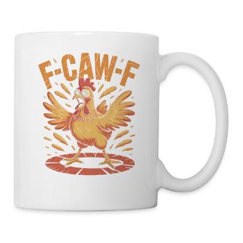 F-CAW-F Funny Angry Chicken Cartoon - Mug - white - Right
