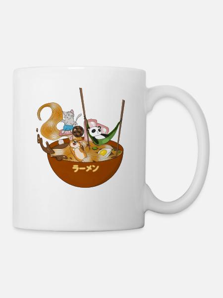 Corgi Panda Cat Ramen -kulho - Muki - valkoinen