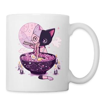 Kawaii Goth Pastel Chat Zombie Ramen - Mug blanc - blanc - Droite