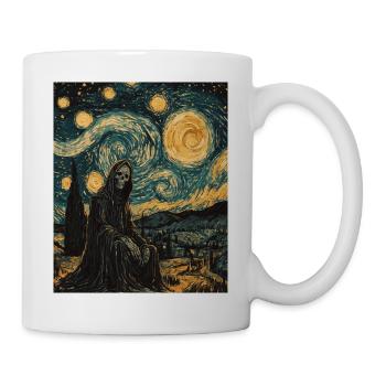 Ghost Skeleton Van Gogh Style Starry Night - Mug - white - Right