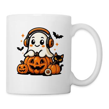 Cute Ghost and Pumpkins - Mug - white - Right