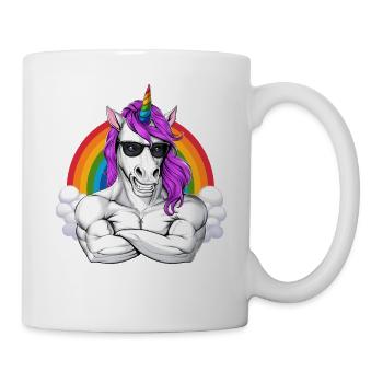 Unicorn Fitness Bodybuilder - Mug - white - Right