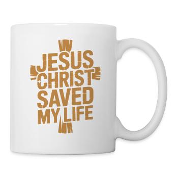  Jesus Christus hat mein Leben gerettet - Tasse - Weiß - Rechts