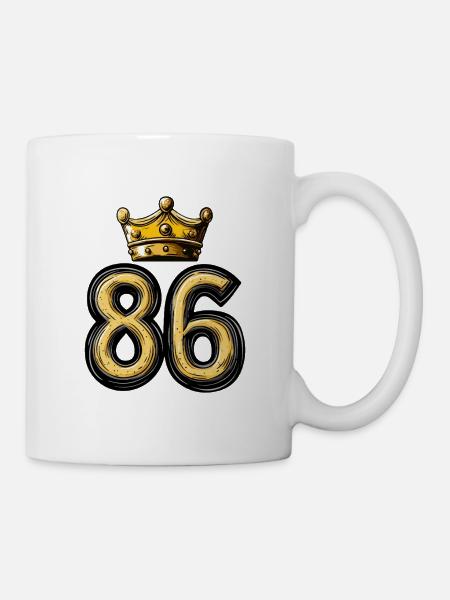 86 Zahl Krone - Tasse - Weiß