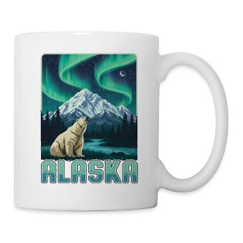 Alaska Polarlichter Berglandschaft - Tasse - Weiß - Rechts