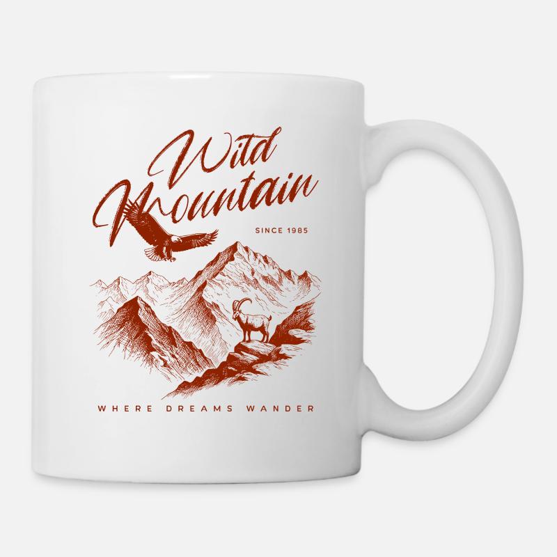 Wild Mountains & Eagles – Vintage Outdoor - Mug - white