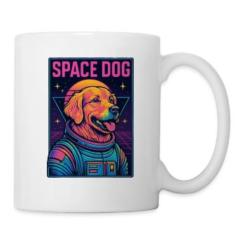 Neon Space Dog Astronaut - Mug - white - Right