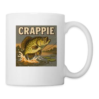 Crappie Jump Retro Fishing Poster - Mug - white - Right