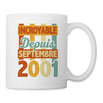 Incroyable Depuis Septembre 2001 Anniversaire - Mug blanc - blanc - Droite
