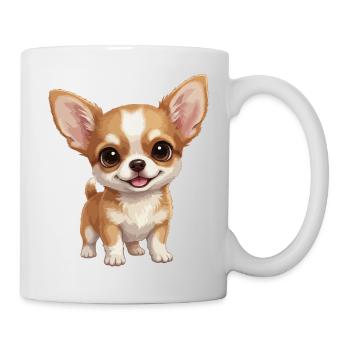 Cute big-eyed Chihuahua puppy - Mug - white - Right