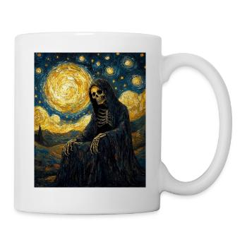 Ghost Skeleton Van Gogh Style Starry Night - Mug - white - Right