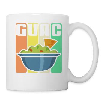 Guac Bowl With Chip Retro Style Humor - Tasse - Weiß - Rechts