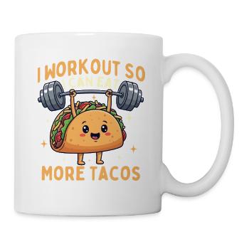 Je m’entraîne pour pouvoir manger plus de tacos drôles - Mug blanc - blanc - Droite