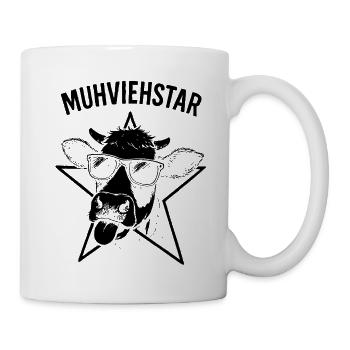 Muhviehstar drôle vache jeu de mots animaux de la ferme - Mug blanc - blanc - Droite