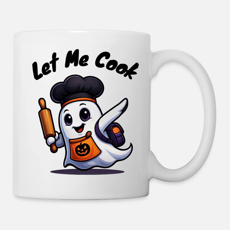 Let Me Cook – Kochender Halloween‑Geist Shirt - Tasse - Weiß