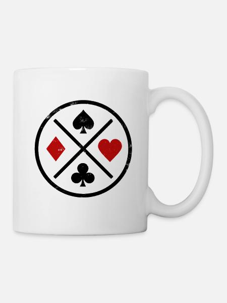Cartes à jouer Contraste - Mug blanc - blanc
