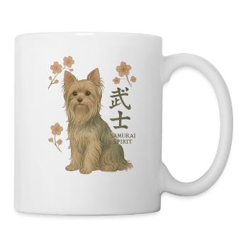 Yorkshire Terrier Hund - Samurai Spirit - Tasse - Weiß - Rechts