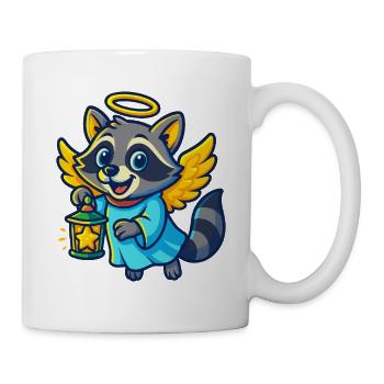 Conception de Noël Angel Raccoon - Mug blanc - blanc - Droite