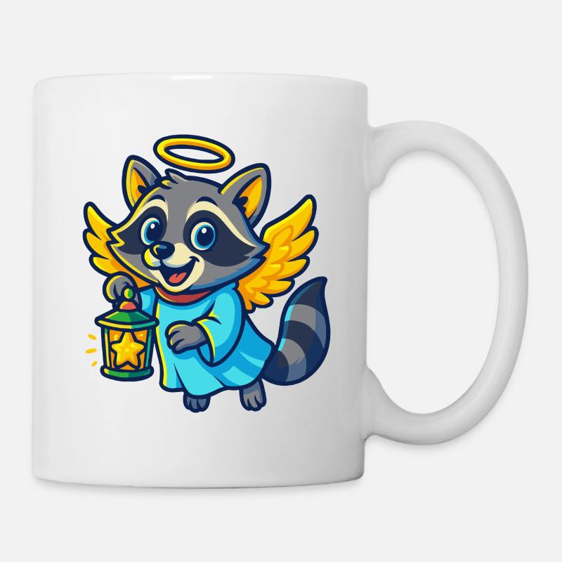 Conception de Noël Angel Raccoon - Mug blanc - blanc