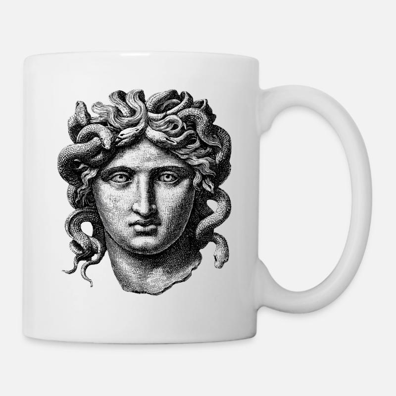 Méduse – Gravure mythologique antique - Mug blanc - blanc