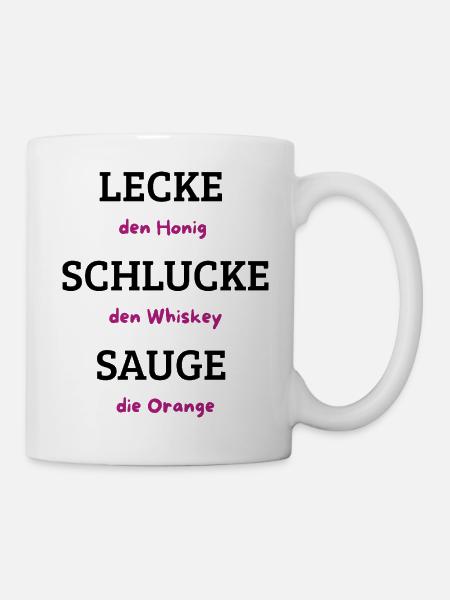 Wortkunst Honig Whiskey Orange - Tasse - Weiß