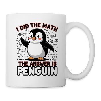 J’ai fait le calcul, la réponse est pingouin - Mug blanc - blanc - Droite
