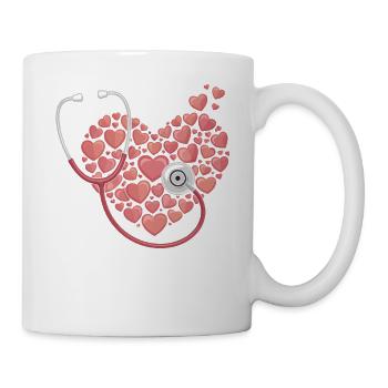 Stéthoscope Coeur Motif Coeur - Mug blanc - blanc - Droite