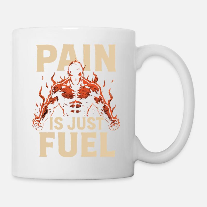 La douleur n’est qu’un carburant : une force ardente - Mug blanc - blanc