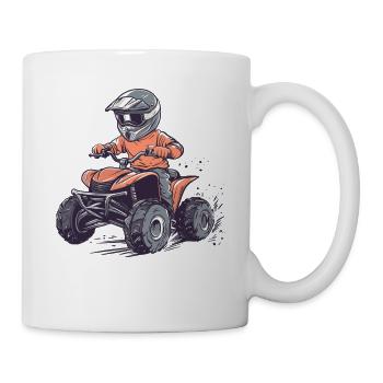 Quad riders at off-road speed - Mug - white - Right