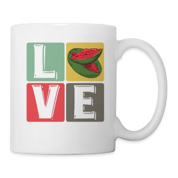 Love Pop Art Wassermelone Blocks - Tasse - Weiß - Rechts