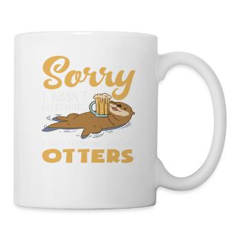 Sea Otter Cartoon Think About Otter - Mug - white - Right