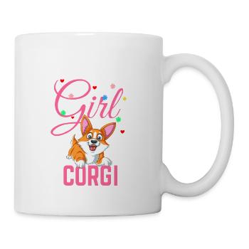 Ne vous mettez jamais entre une fille et sa chemise corgi - Mug blanc - blanc - Droite