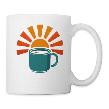 Kaffee Sonnenaufgang Morgen Kaffee Liebhaber Kunst - Tasse - Weiß - Rechts