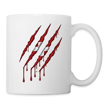 Danemark griffe grunge dannebrog drapeau scratch - Mug blanc - blanc - Droite