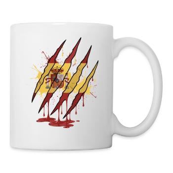 Scratch Mark Espagne Drapeau Griffe Style Grunge - Mug blanc - blanc - Droite