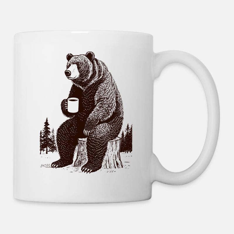 Müder Kaffee Bär - Tasse - Weiß